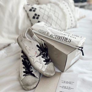 White & Silver Superstar Golden Goose Sneakers Size 38